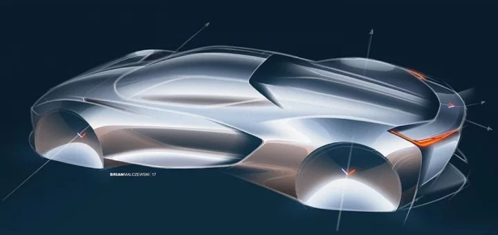 Lire la suite à propos de l’article Croquis GM Design de la Corvette C8
